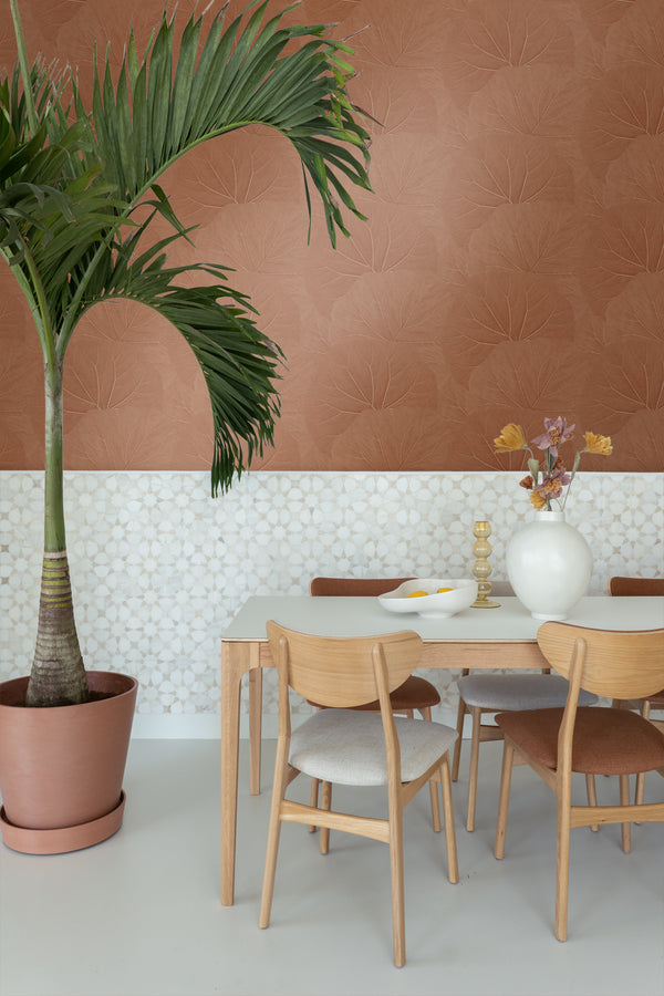 Vtwonen ESTAhome Behang Bladeren Terracotta - 0.53 X 10.05 M - 139915