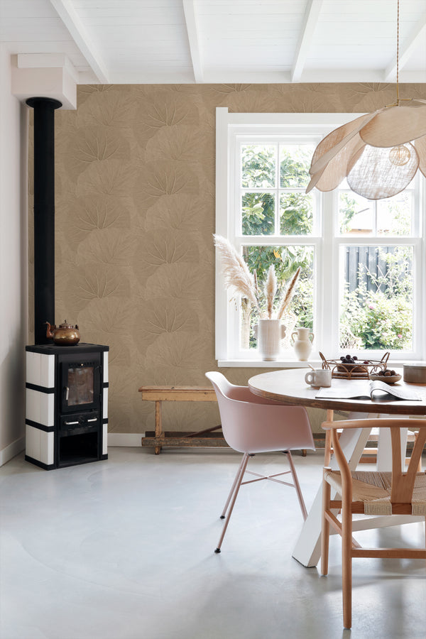 Vtwonen ESTAhome Behang Bladeren Zand Beige - 50 X 900 Cm - 139917