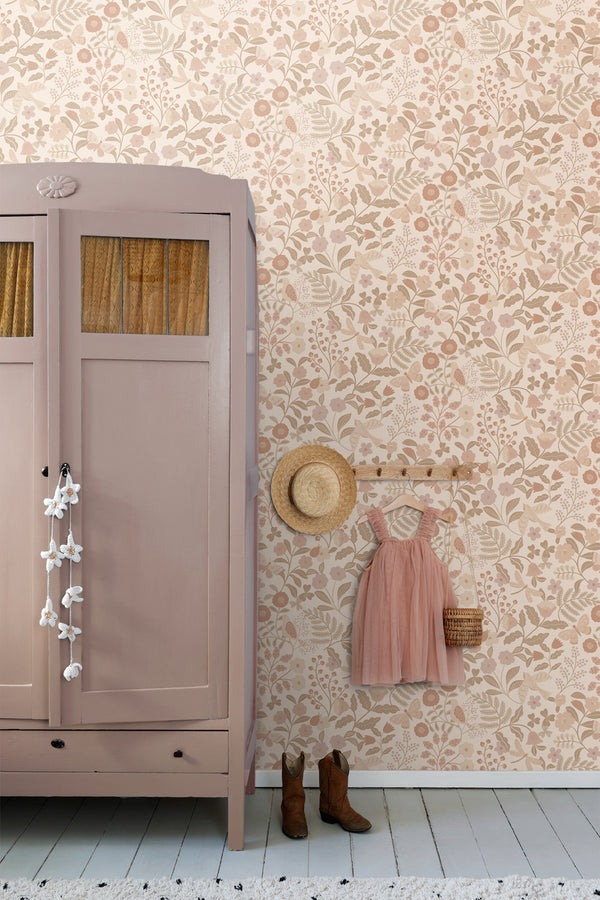 Vtwonen ESTAhome Behang Bloemen En Vogels Beige En Zacht Roze - 0.53 X 10.05 M - 139868