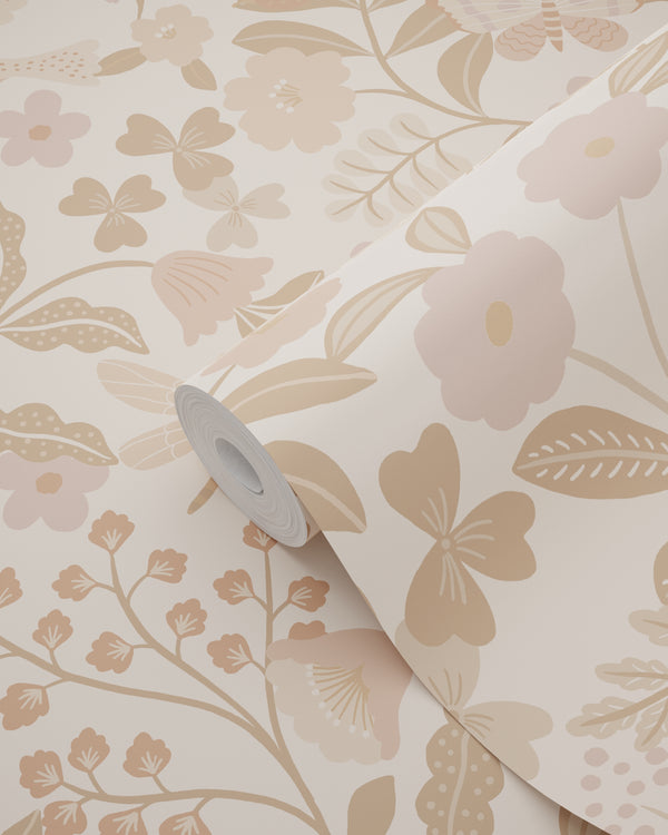 Vtwonen ESTAhome Behang Bloemen En Vogels Beige En Zacht Roze - 0.53 X 10.05 M - 139868