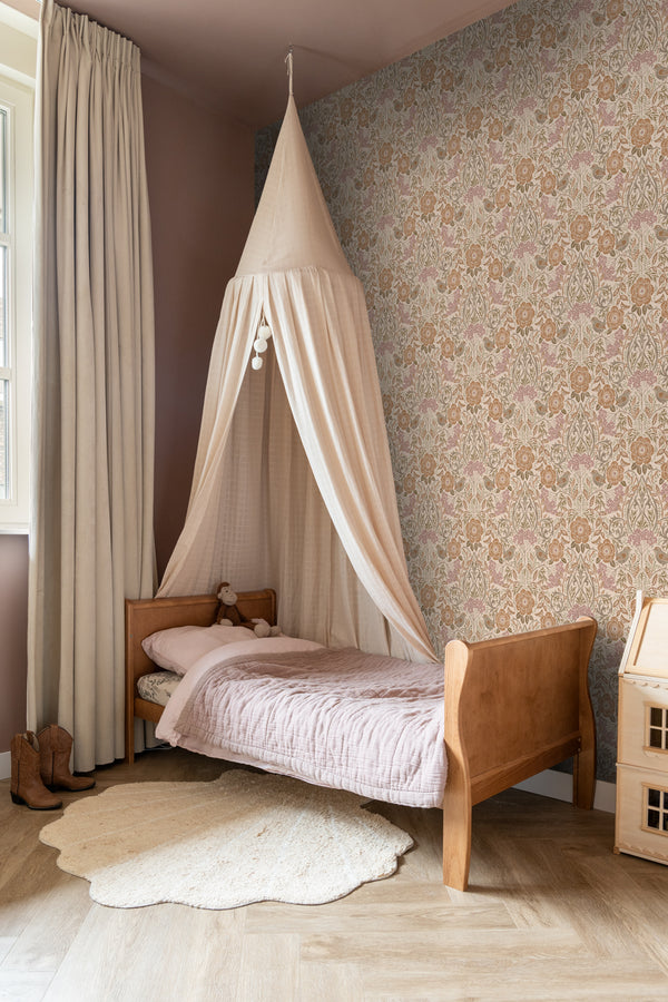 Vtwonen ESTAhome Behang Bloemen En Vogels In Art Nouveau Stijl Beige Terracotta En Oudroze - 0.53 X 10.05 M - 139567