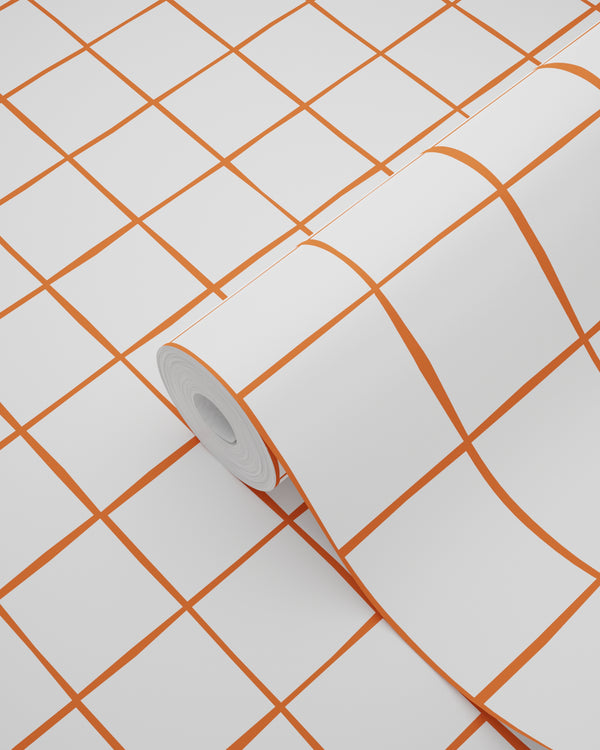 Vtwonen ESTAhome Behang Geblokt Motief Oranje En Wit - 50 X 900 Cm - 131275