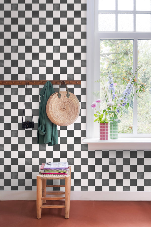 Vtwonen ESTAhome Behang Geblokt Motief Zwart Wit - 50 X 900 Cm - 131285