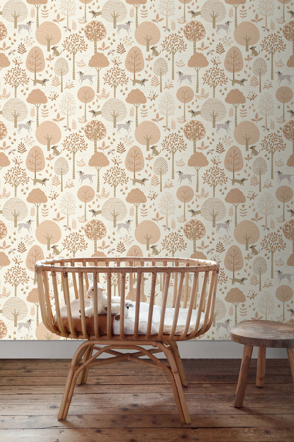 Vtwonen ESTAhome Behang Honden Beige En Zacht Roze - 0.53 X 10.05 M - 139710