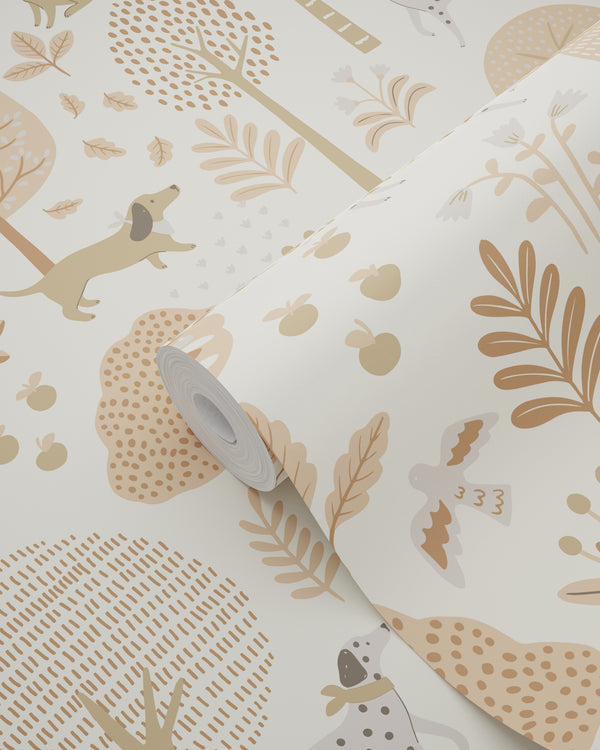 Vtwonen ESTAhome Behang Honden Beige En Zacht Roze - 0.53 X 10.05 M - 139710