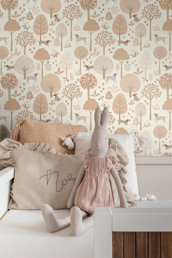 Vtwonen ESTAhome Behang Honden Beige En Zacht Roze - 0.53 X 10.05 M - 139710