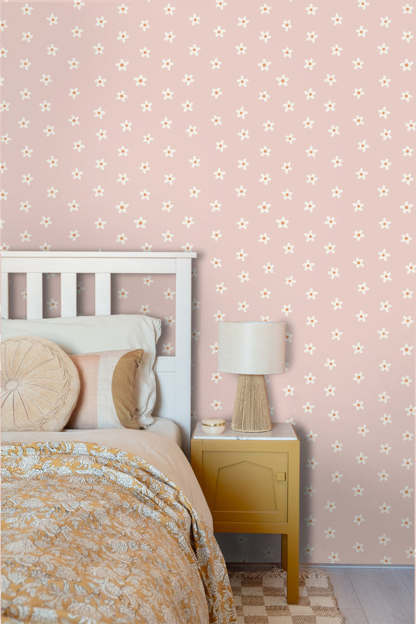 Vtwonen ESTAhome Behang Madeliefjes Roze - 50 X 900 Cm - 131113