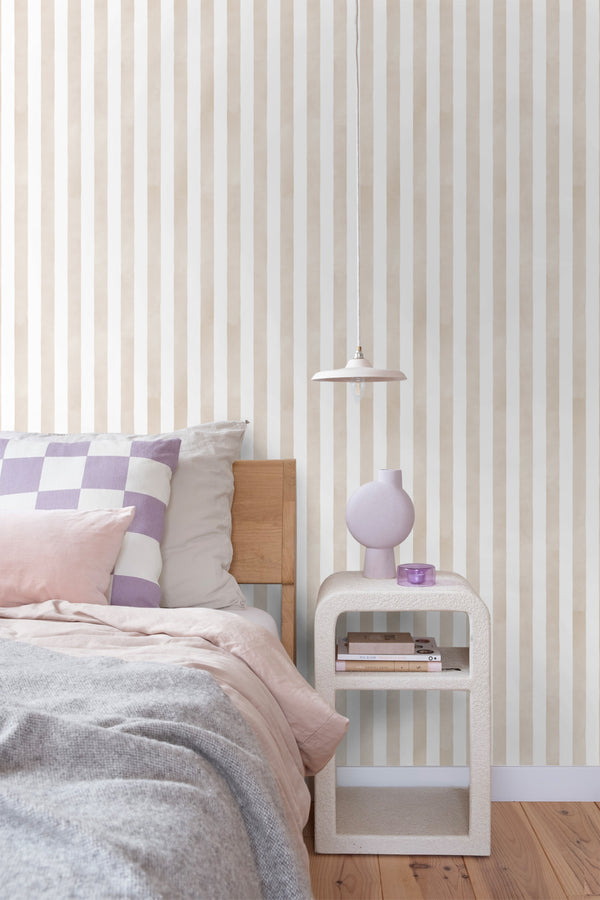 Vtwonen ESTAhome Behang Strepen Beige En Wit - 0.53 X 10.05 M - 131302