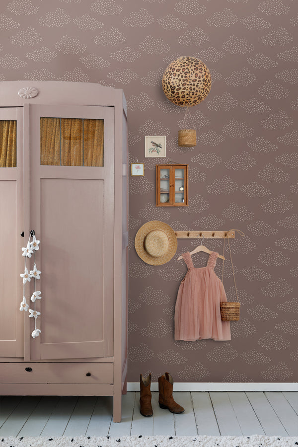 Vtwonen ESTAhome Behang Wolkjes Oudroze - 50 X 900 Cm - 139979