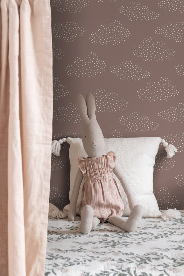 Vtwonen ESTAhome Behang Wolkjes Oudroze - 50 X 900 Cm - 139979