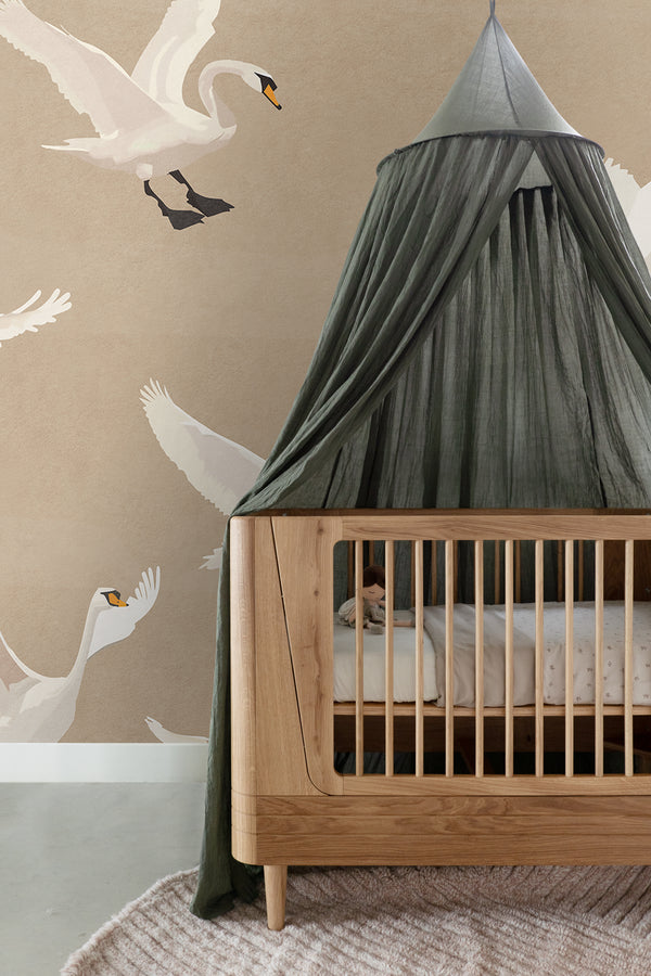 Vtwonen ESTAhome Fotobehang Zwanen Donker Beige En Wit - 3 X 2.79 M - 159419