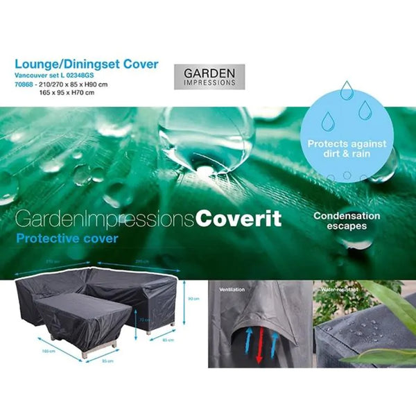 vtwonen Garden Impressions Coverit lounge-diningset hoes - 278x278xH70 cm