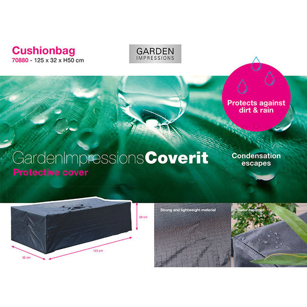 Vtwonen Garden Impressions Kussentas - Antraciet - 125x32x50 Cm