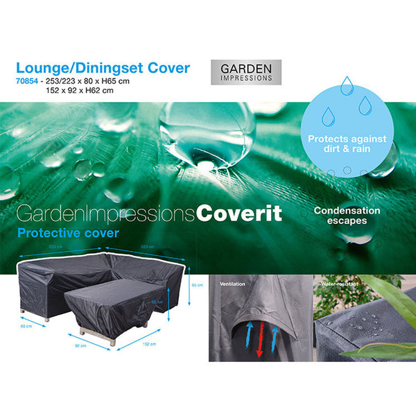 Vtwonen Garden Impressions Lounge Dining Hoes 253/223x80xH65-152x92xH62cm