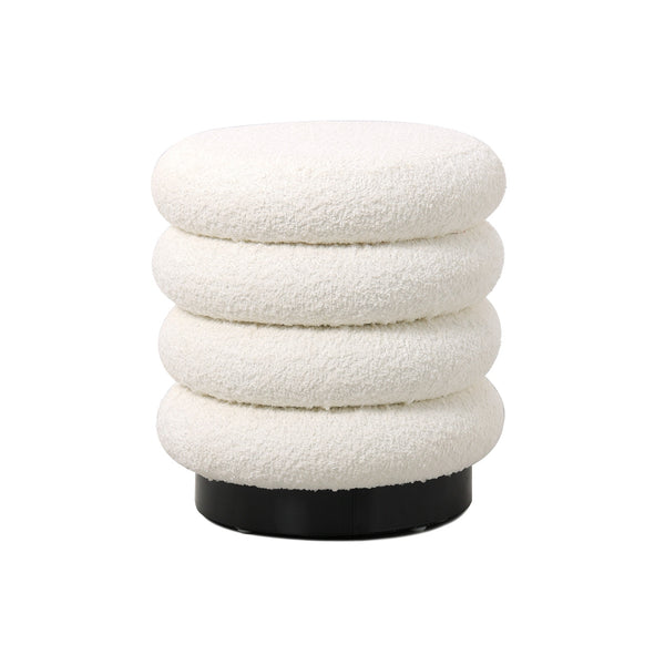 Vtwonen Giga Meubel Poef Matthijs - Beige - Bouclé - 38x38x40cm