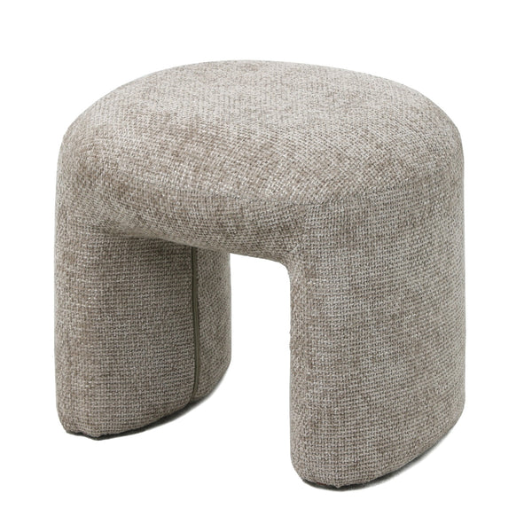 vtwonen Giga Meubel Poef Raven - Taupe - Stof - 47x42x42cm