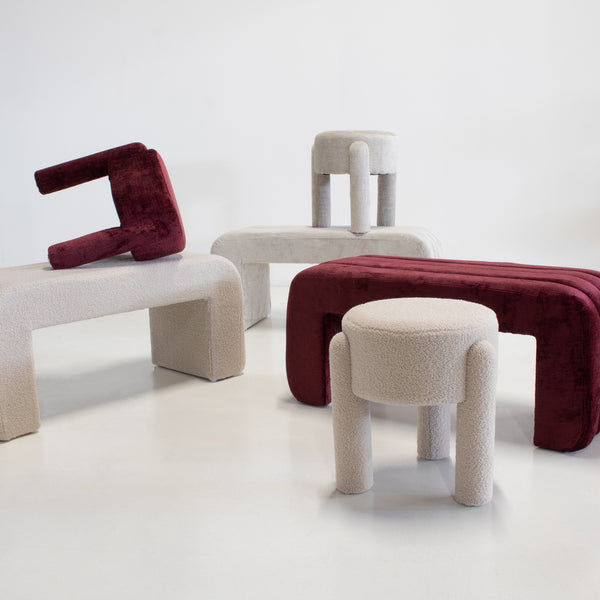 Vtwonen Giga Meubel Poef Yara - Stof - Beige - 44x44x42cm