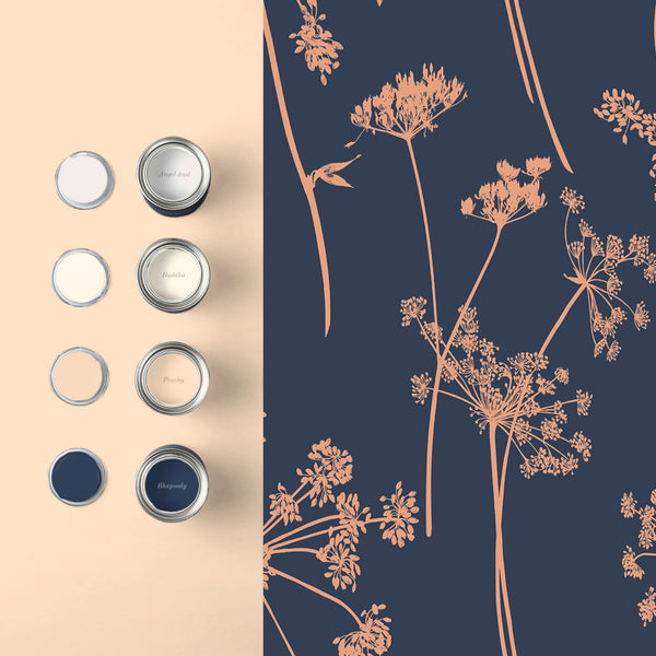 Vtwonen Graham & Brown Vliesbehang Anthriscus Dusk Donkerblauw