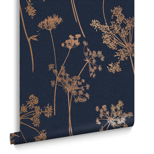 Vtwonen Graham & Brown Vliesbehang Anthriscus Dusk Donkerblauw