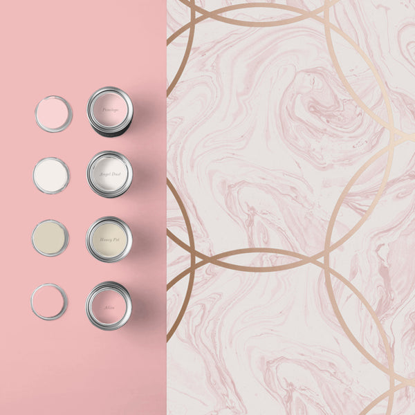 Vtwonen Graham & Brown Vliesbehang Aqueous Geo Quartz Roze