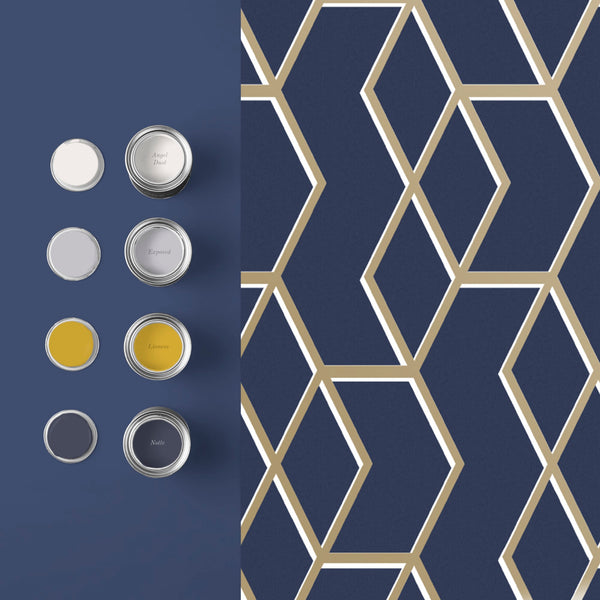 Vtwonen Graham & Brown Vliesbehang Archetype Navy Gold Blauw