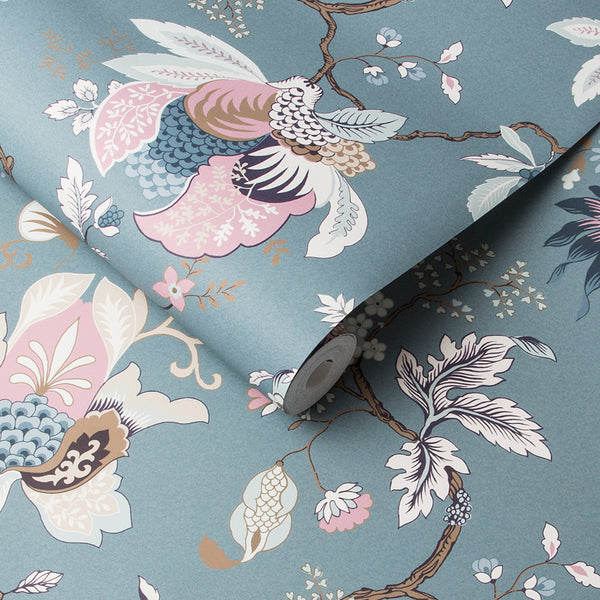 Vtwonen Graham & Brown Vliesbehang Bordado Aegean Lichtblauw