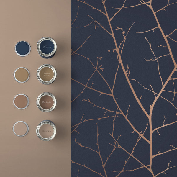 Vtwonen Graham & Brown Vliesbehang Boreas Midnight Donkerblauw