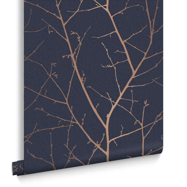vtwonen Graham & Brown vliesbehang Boreas Midnight Donkerblauw