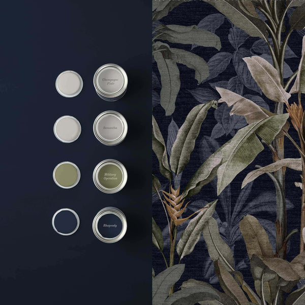 Vtwonen Graham & Brown Vliesbehang Borneo Midnight Donkerblauw