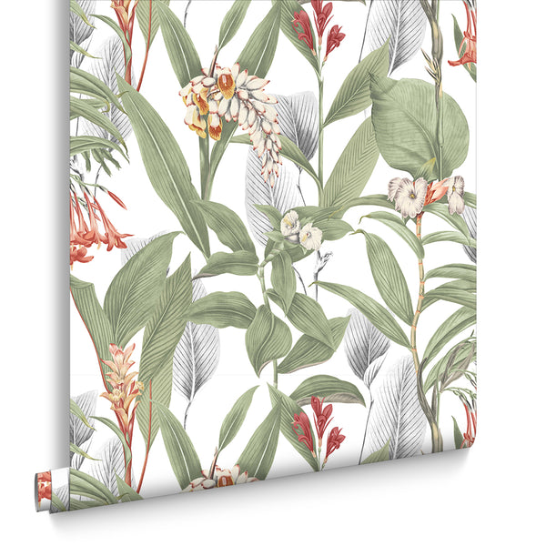 vtwonen Graham & Brown vliesbehang Botanical Powder groen
