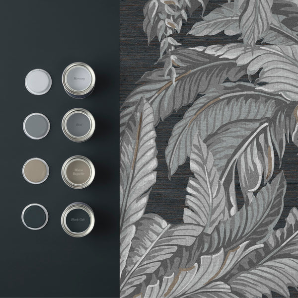 Vtwonen Graham & Brown Vliesbehang Daintree Palm Sterling Grijs