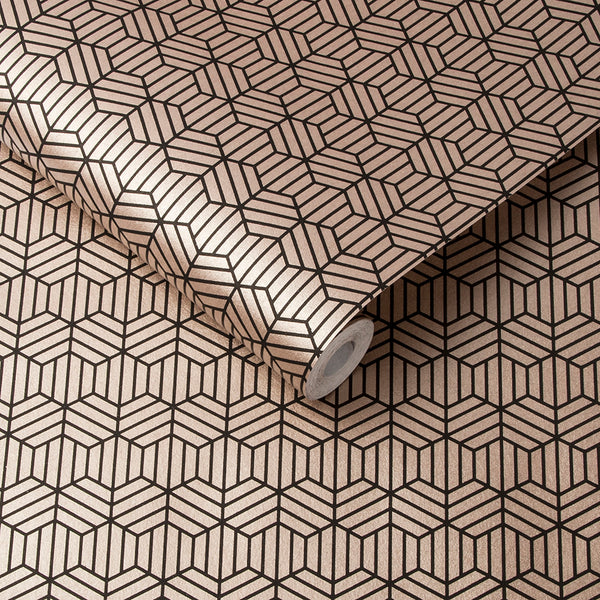 Vtwonen Graham & Brown Vliesbehang Echo Rose Gold Roze