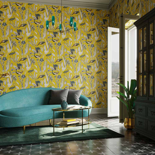 Vtwonen Graham & Brown Vliesbehang Glasshouse Mustard Geel