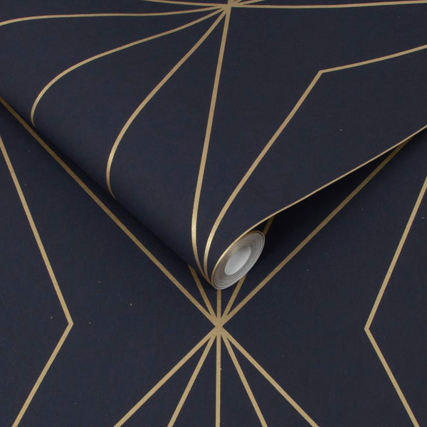 Vtwonen Graham & Brown Vliesbehang Harmony Navy Gold Blauw