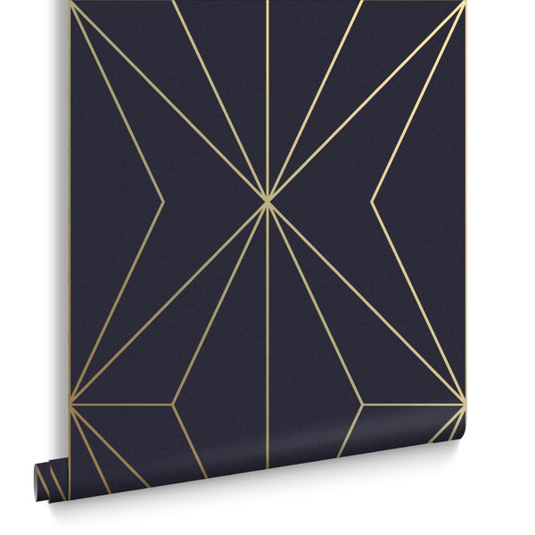 vtwonen Graham & Brown vliesbehang Harmony Navy Gold blauw