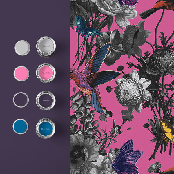 Vtwonen Graham & Brown Vliesbehang Jardin Magenta Roze