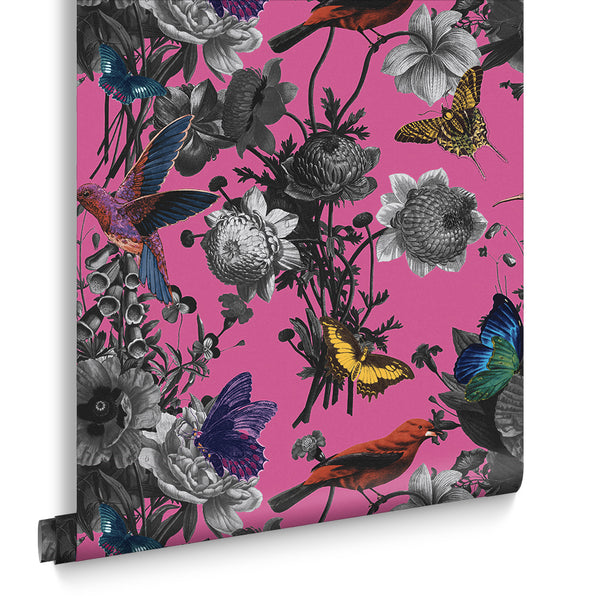 vtwonen Graham & Brown vliesbehang Jardin Magenta roze