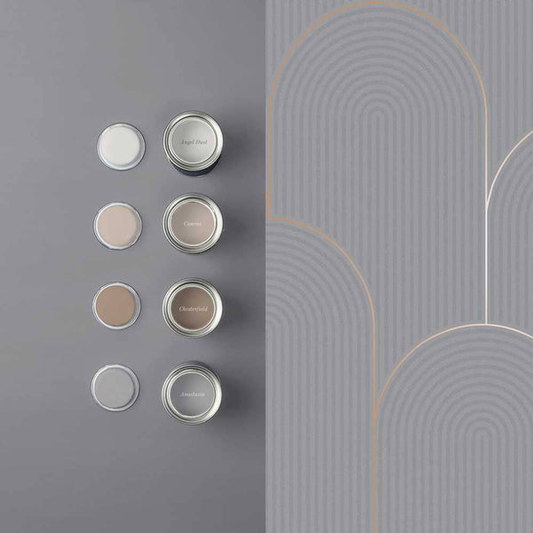 Vtwonen Graham & Brown Vliesbehang Lancet Grey & Rose Gold Grijs