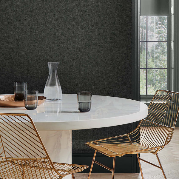 Vtwonen Graham & Brown Vliesbehang Met Vinyl Toplaag Twill Deep Grey Grijs