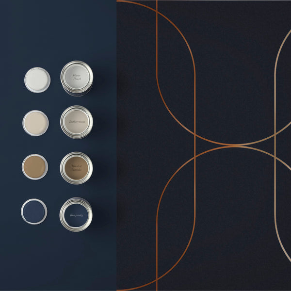 Vtwonen Graham & Brown Vliesbehang Palais Navy & Copper Blauw