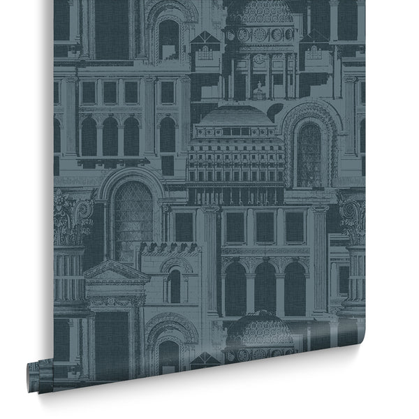 vtwonen Graham & Brown vliesbehang Quarters Ink blauw