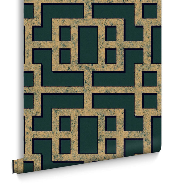 vtwonen Graham & Brown vliesbehang Rendo Green & Copper groen