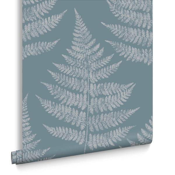 vtwonen Graham & Brown vliesbehang Royal Fern Arctic blauw