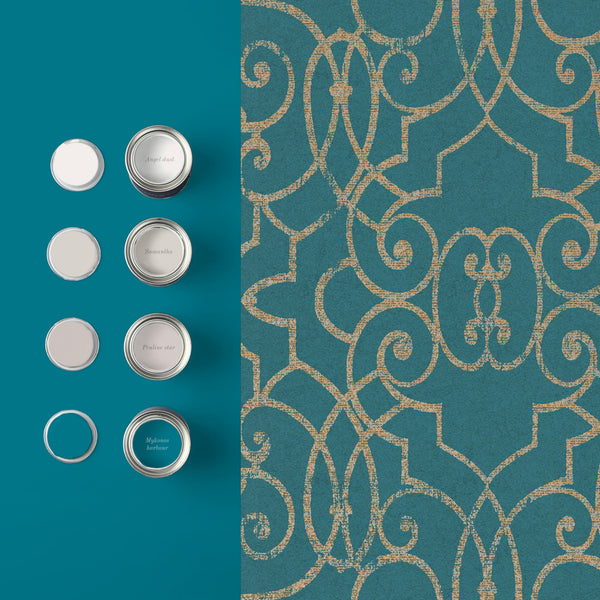 Vtwonen Graham & Brown Vliesbehang Shoji Teal Blauwgroen