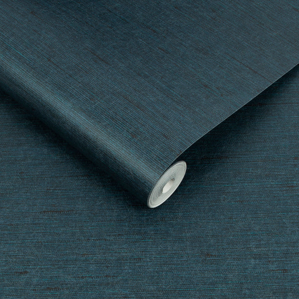 Vtwonen Graham & Brown Vliesbehang Silk Texture Navy Blauw