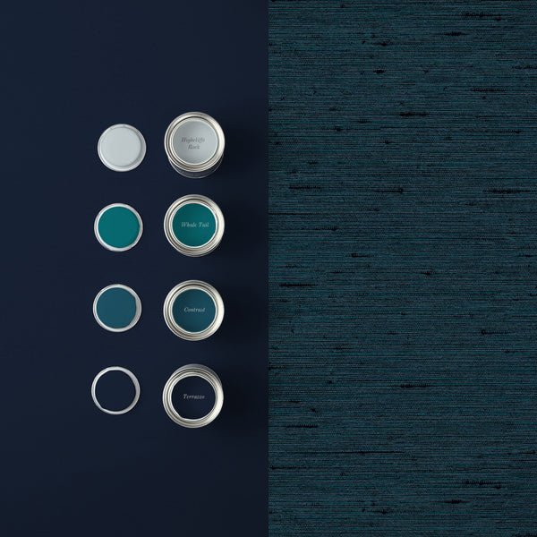 Vtwonen Graham & Brown Vliesbehang Silk Texture Navy Blauw