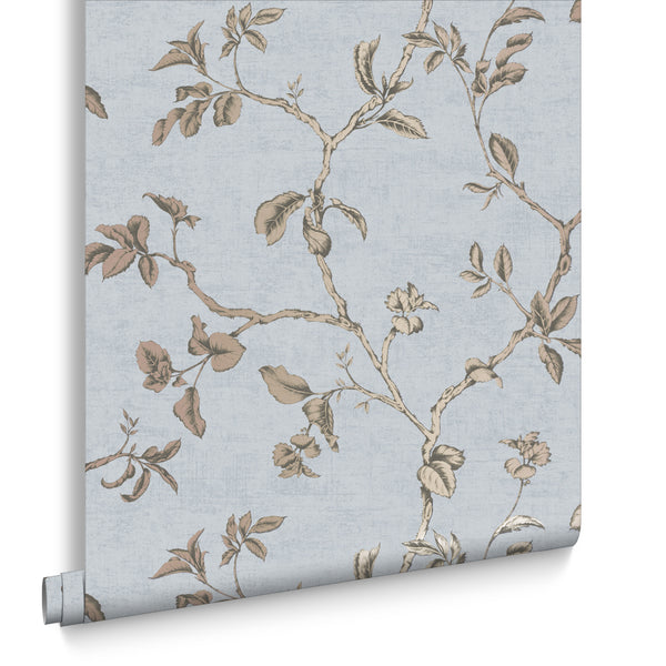 vtwonen Graham & Brown vliesbehang Twining Powder Blue blauw