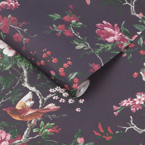 Vtwonen Graham & Brown Vliesbehang Venetian Deep Plum Paars