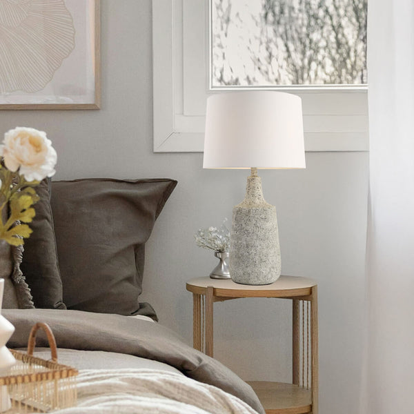 Vtwonen HOME DELUXE Grote Tafellamp In Steenlook CARO - Wit