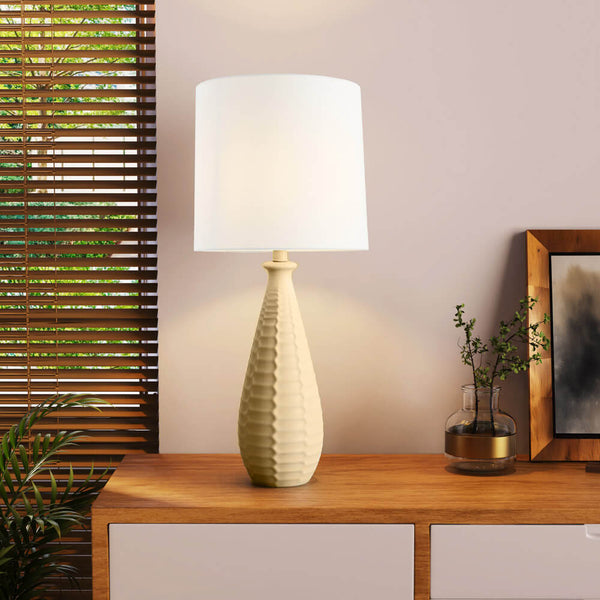 Vtwonen HOME DELUXE Grote Tafellamp Met Stoffen Kap MELVA - Crème